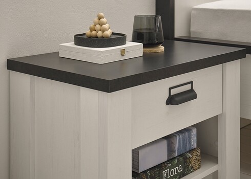 Öökapp SHERWOOD valge mänd / hall, 60x39xH61 cm