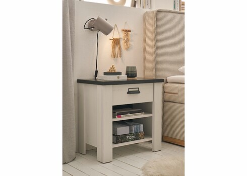 Öökapp SHERWOOD valge mänd / hall, 60x39xH61 cm