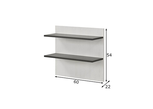 Seinariiul SHERWOOD valge mänd / hall, 60x22xH54 cm