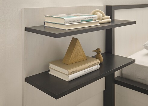 Seinariiul SHERWOOD valge mänd / hall, 60x22xH54 cm