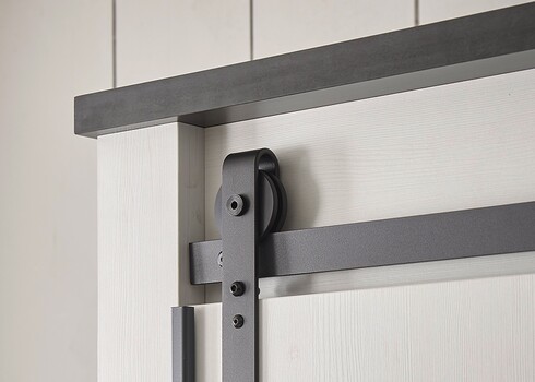 Riidekapp SHERWOOD valge mänd / hall, 162x63xH209 cm