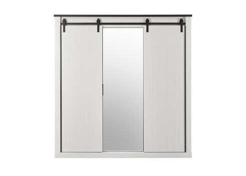 Riidekapp SHERWOOD valge mänd / hall, 201x63xH209 cm