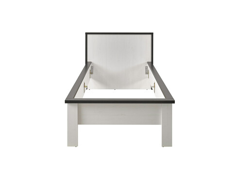 Voodi SHERWOOD valge mänd / hall, 111x214xH93 cm