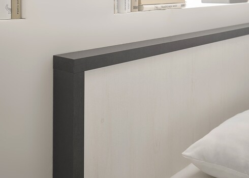 Voodi SHERWOOD valge mänd / hall, 111x214xH93 cm