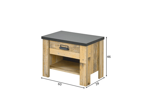 Öökapp SHERWOOD pruun / hall, 60x39xH46 cm