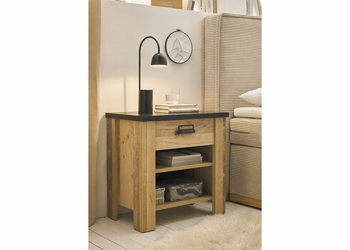 Öökapp SHERWOOD pruun / hall, 60x39xH61 cm
