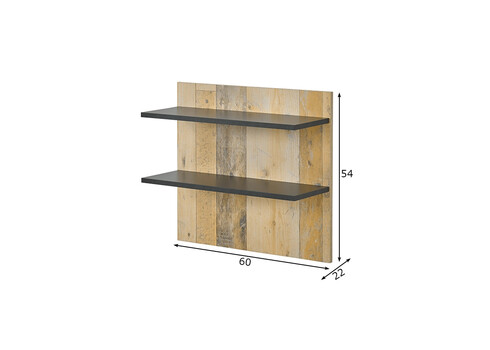 Seinariiul SHERWOOD pruun / hall, 60x22xH54 cm