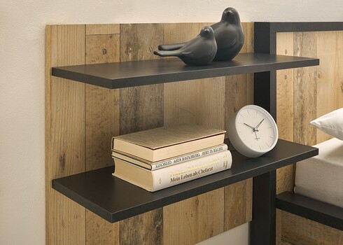 Seinariiul SHERWOOD pruun / hall, 60x22xH54 cm