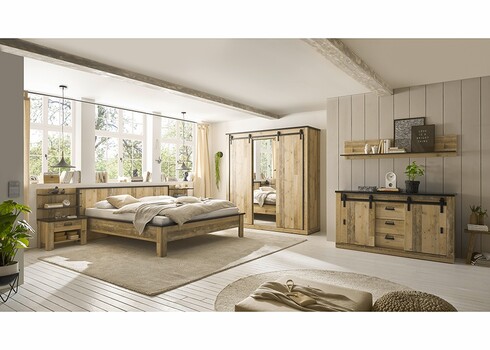 Seinariiul SHERWOOD pruun / hall, 60x22xH54 cm