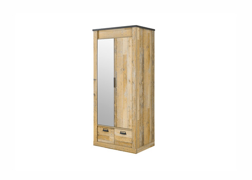 Riidekapp SHERWOOD pruun / hall, 93x63xH209 cm