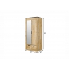 Riidekapp SHERWOOD pruun / hall, 93x63xH209 cm