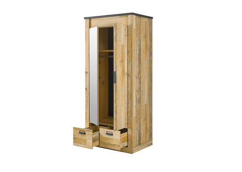 Riidekapp SHERWOOD pruun / hall, 93x63xH209 cm