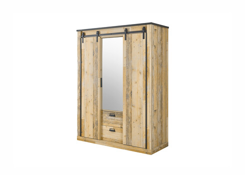 Riidekapp SHERWOOD pruun / hall, 162x63xH209 cm