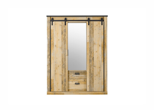 Riidekapp SHERWOOD pruun / hall, 162x63xH209 cm