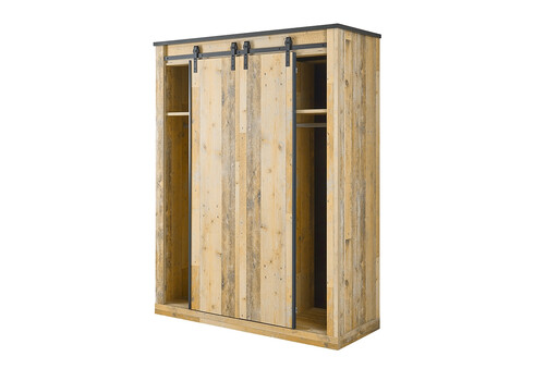 Riidekapp SHERWOOD pruun / hall, 162x63xH209 cm