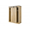 Riidekapp SHERWOOD pruun / hall, 162x63xH209 cm