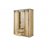 Riidekapp SHERWOOD pruun / hall, 162x63xH209 cm