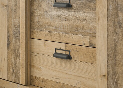 Riidekapp SHERWOOD pruun / hall, 162x63xH209 cm