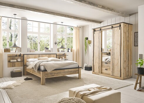 Riidekapp SHERWOOD pruun / hall, 162x63xH209 cm