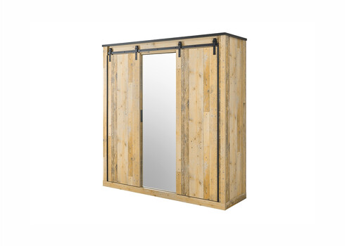 Riidekapp SHERWOOD pruun / hall, 201x63xH209 cm