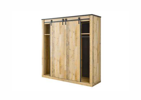 Riidekapp SHERWOOD pruun / hall, 201x63xH209 cm