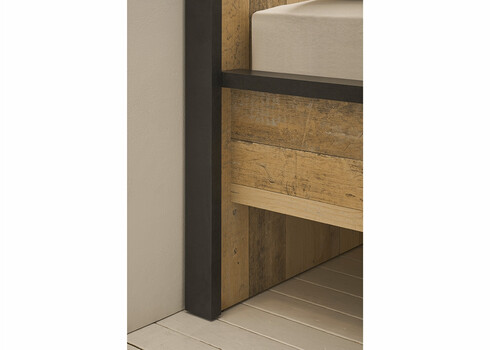 Voodi SHERWOOD pruun / hall, 111x214xH93 cm