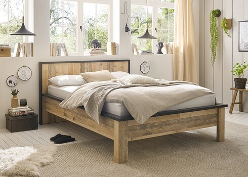 Voodi SHERWOOD pruun / hall, 161x214xH93 cm