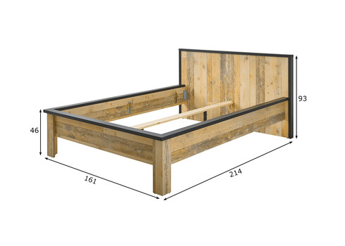 Voodi SHERWOOD pruun / hall, 161x214xH93 cm