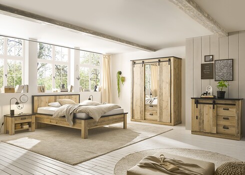 Voodi SHERWOOD pruun / hall, 161x214xH93 cm