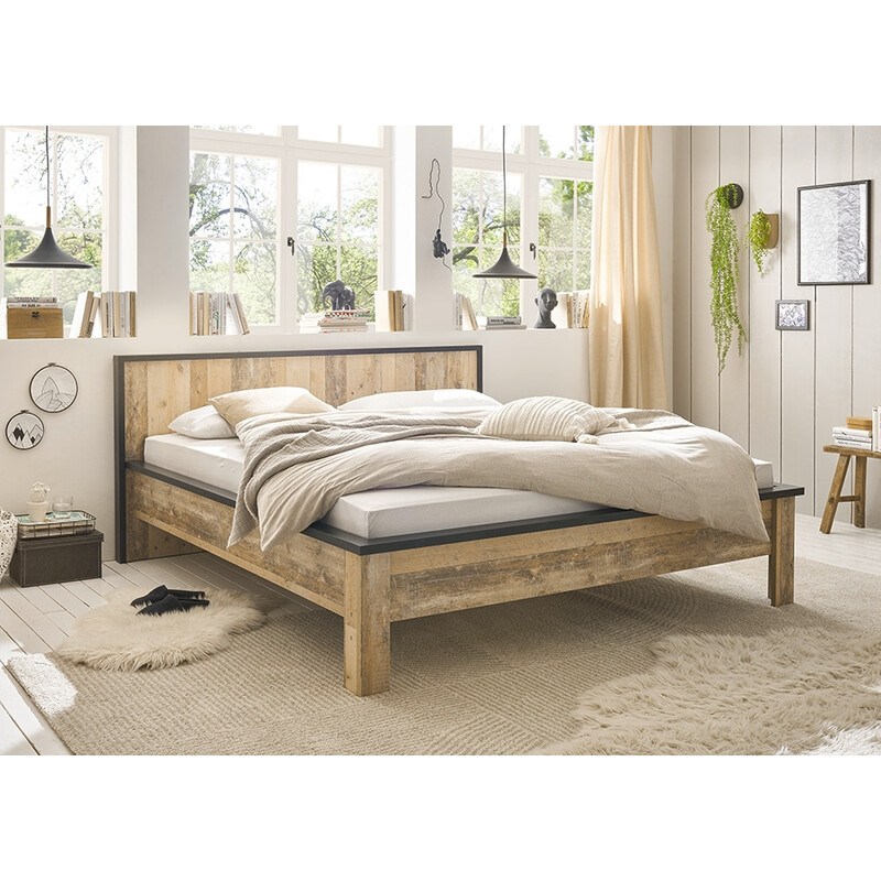 Voodi SHERWOOD pruun / hall, 201x214xH93 cm