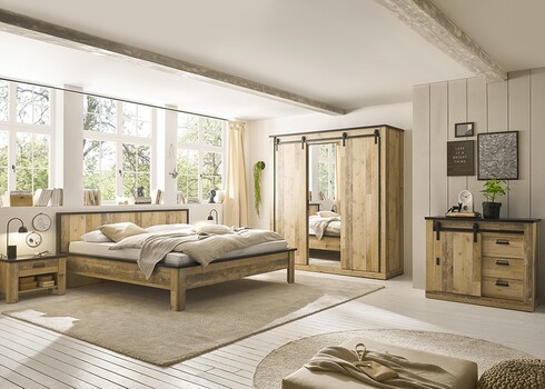 Voodi SHERWOOD pruun / hall, 201x214xH93 cm