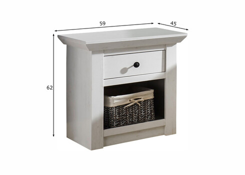 Öökapp WESTERLAND valge mänd, 59x45xH62 cm