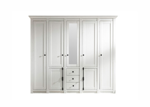 Riidekapp WESTERLAND valge mänd, 236x64xH206 cm