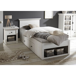 Voodi WESTERLAND valge mänd, 105x212xH92 cm