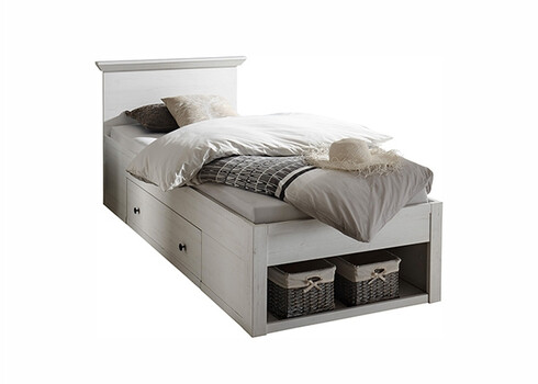 Voodi WESTERLAND valge mänd, 105x212xH92 cm