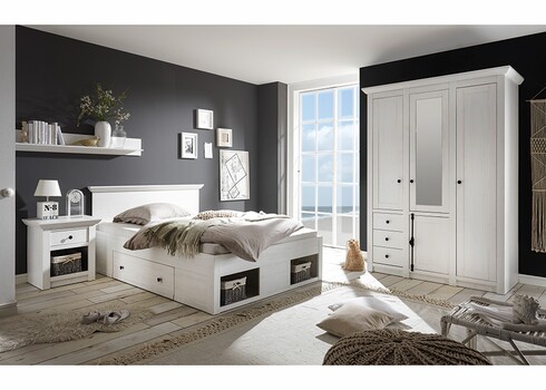 Voodi WESTERLAND valge mänd, 155x212xH92 cm