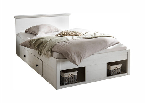 Voodi WESTERLAND valge mänd, 155x212xH92 cm