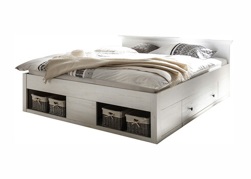 Voodi WESTERLAND valge mänd, 195x212xH92 cm