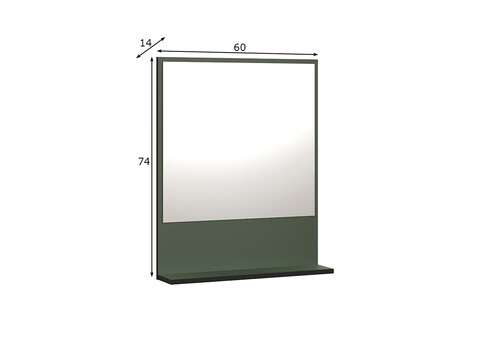 Peegel PURE BLISS roheline, 60x14xH74 cm