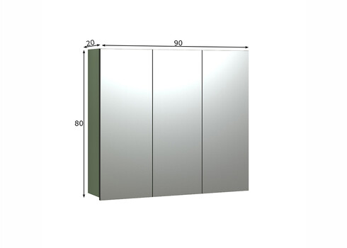 Peegelkapp PURE BLISS roheline, 90x20xH80 cm