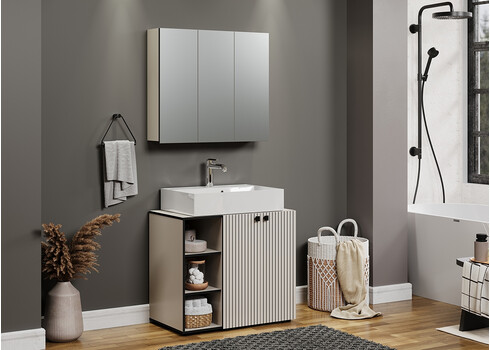 Peegelkapp PURE BLISS helehall, 90x20xH80 cm