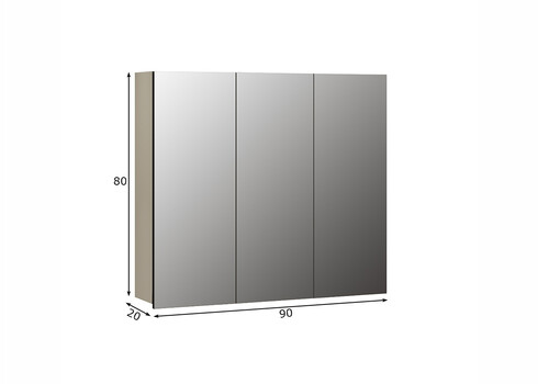 Peegelkapp PURE BLISS helehall, 90x20xH80 cm