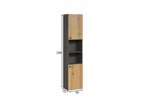 Vannitoakapp PURE BLISS tamm / must, 40x31xH186 cm