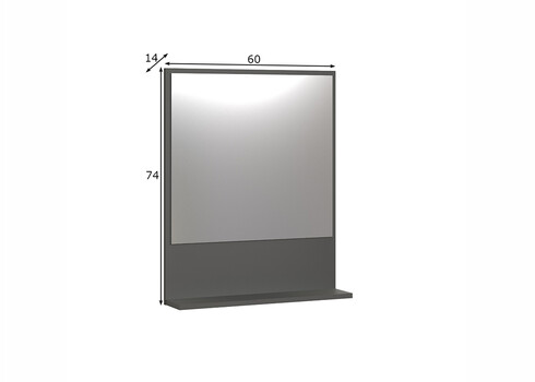 Peegel PURE BLISS tamm / antratsiit, 60x14xH74 cm