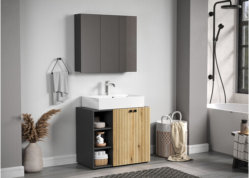 Peegelkapp PURE BLISS tamm /antratsiit, 90x20xH80 cm