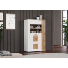 Vitriinkapp VITORIA valge / tamm, 90x42xH146 cm