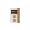 Vitriinkapp VITORIA valge / tamm, 90x42xH146 cm