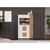 Vitriinkapp VITORIA valge / tamm, 90x42xH146 cm
