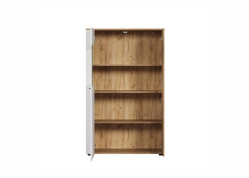 Vitriinkapp VITORIA valge / tamm, 90x42xH146 cm
