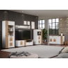 Vitriinkapp VITORIA valge / tamm, 90x42xH146 cm